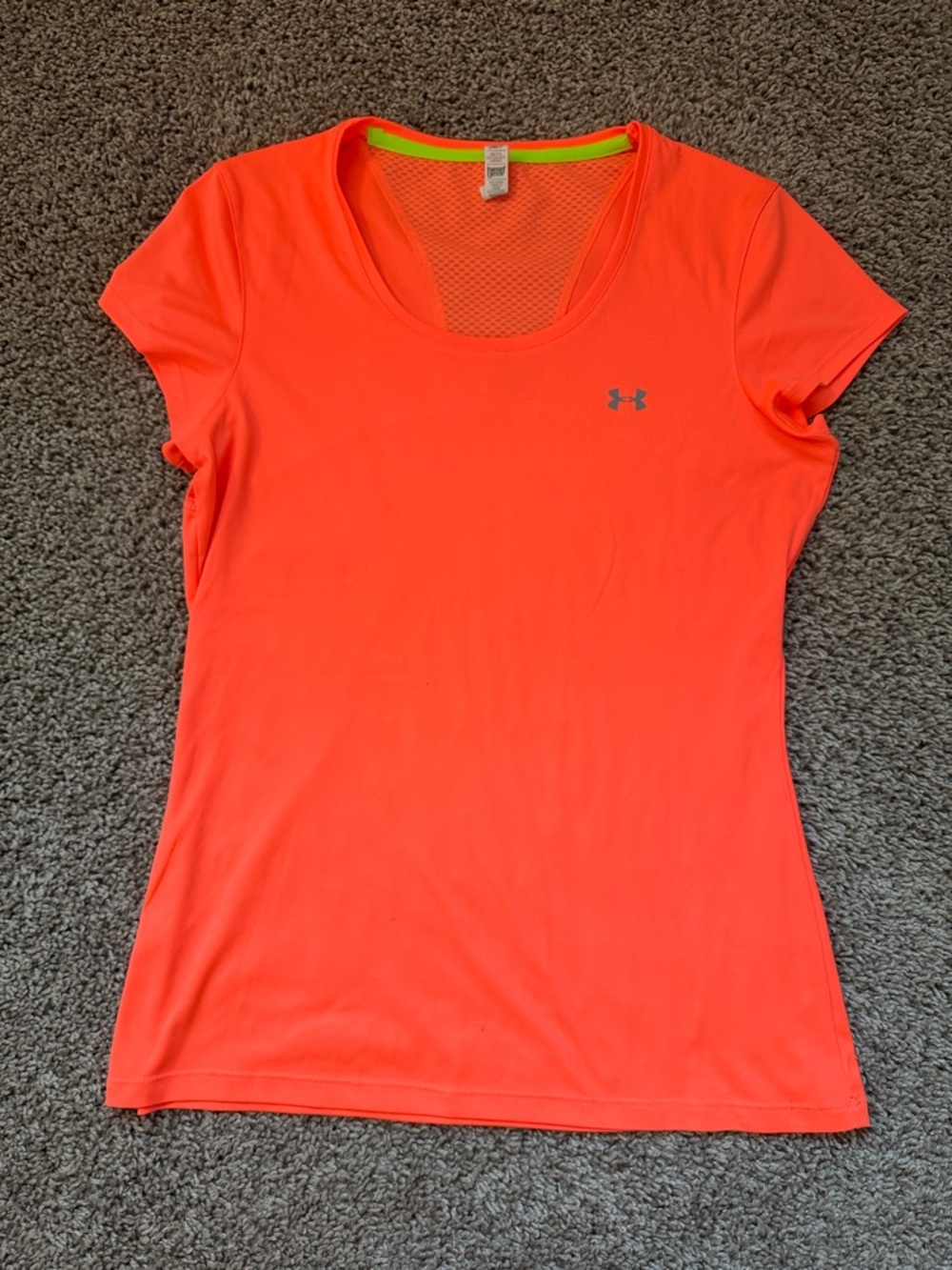 Under Armour Women's Neon Orange Short Sleeve Athletic Tee